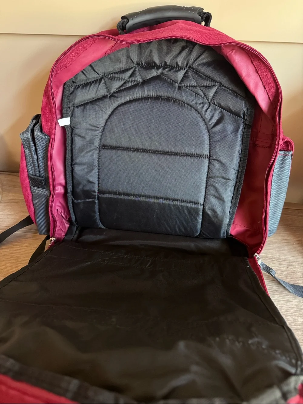 Vintage Vans Men's Red and Blue Multi-Pocket Backpack